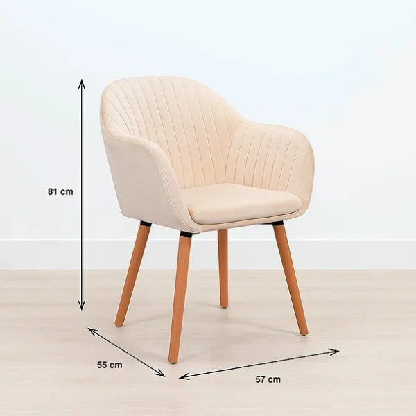 610 (1) Butaca Sitial Poltrona Diamante Terciopelo Acolchado Beige