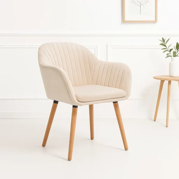 610 Pack de 2 Butacas Sitiales Poltronas Diamante Terciopelo - Beige