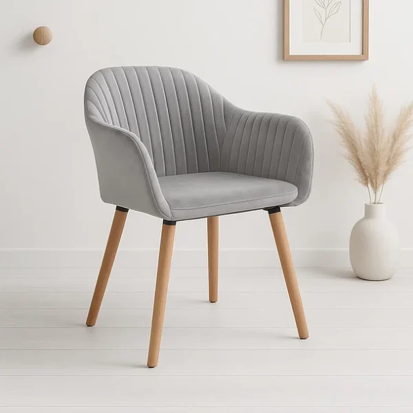 Butaca Sitial Poltrona Diamante Terciopelo Acolchado Gris