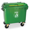 Basurero 660 Lts verde con Pedal Frontal y Ruedas LUSTER