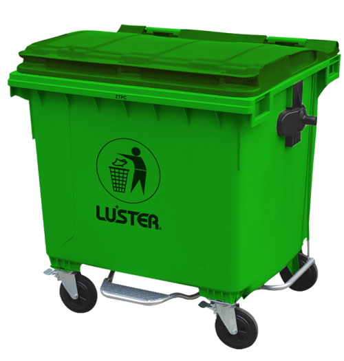 Basurero 1100 Lts Verde con pedal