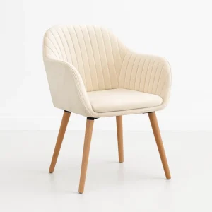 Butaca Sitial Poltrona Diamante Terciopelo Acolchado - Beige