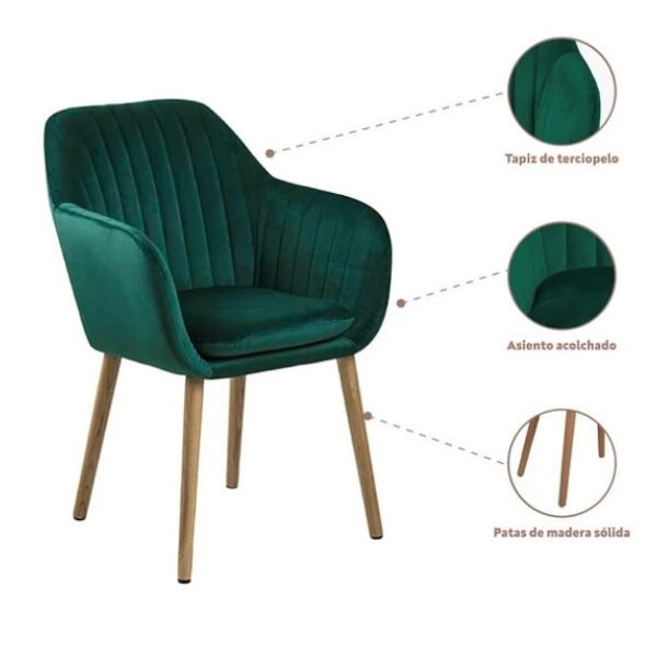 Butaca Sitial Poltrona Diamante Terciopelo Acolchado - Verde Butaca Sitial Poltrona Diamante Terciopelo Acolchado - Verde