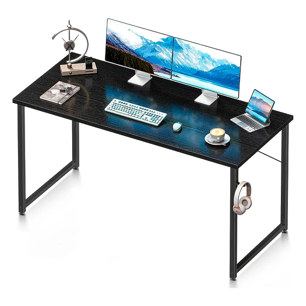 Escritorio Home Office Resistente Madera Negra 100cm