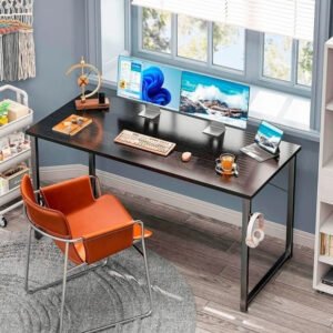 Escritorio Home Office Resistente Madera Negra 100cm_3