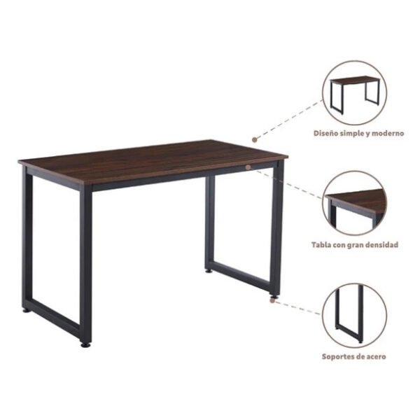 Escritorio Industrial - Madera Oscura Walnut