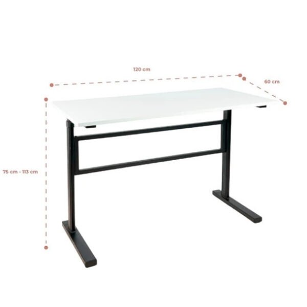 Escritorio de trabajo con altura regulable blanco_3 Escritorio de trabajo con altura regulable Blanco