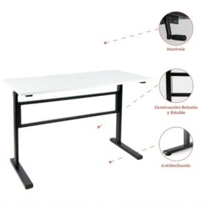 Escritorio de trabajo con altura regulable blanco 4