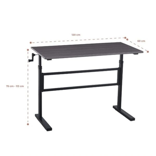 Escritorio de trabajo con altura regulable Gris