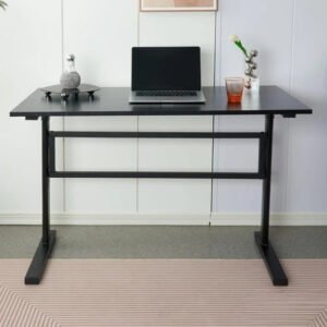 Escritorio de trabajo con altura regulable negro_2
