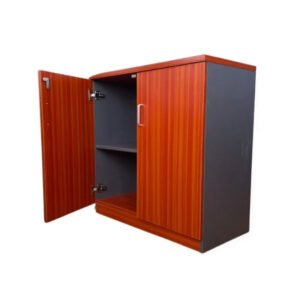Gabinete 2 Puertas Plegables y Cerradura Cerezo