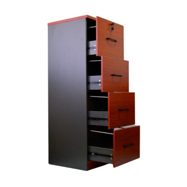 Kardex Con 4 Cajones Primer Cajón Con Llave Color Cerezo_3 Kardex Con 4 Cajones Primer Cajón Con Llave Color Cerezo