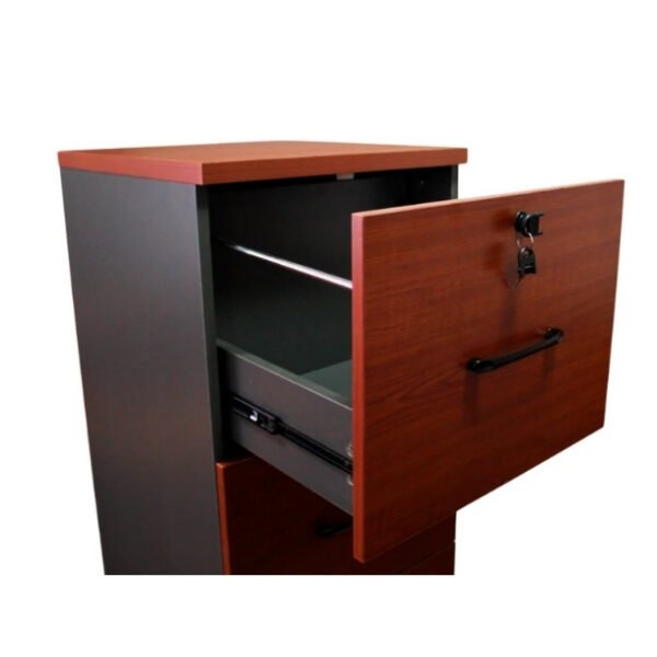 Kardex Con 4 Cajones Primer Cajón Con Llave Color Cerezo_4 Kardex Con 4 Cajones Primer Cajón Con Llave Color Cerezo