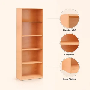 Librero Reka de 5 espacios Madera 5