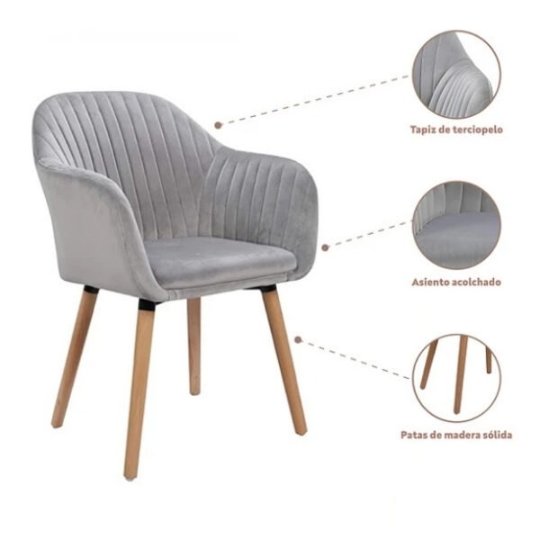 Pack de 2 Butacas Sitiales Poltronas Diamante Terciopelo - Gris_4 Pack de 2 Butacas Sitiales Poltronas Diamante Terciopelo - Gris