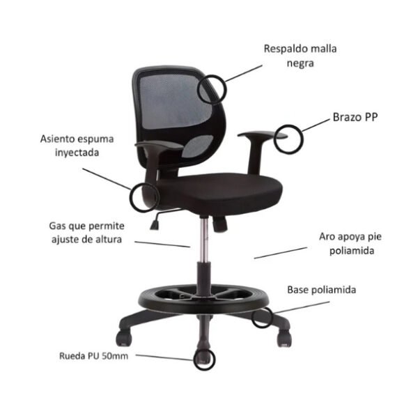 Silla Cajero Con Brazos y Aro Apoya Pies 2007_3 Silla Cajero Con Brazos y Aro Apoya Pies 2007