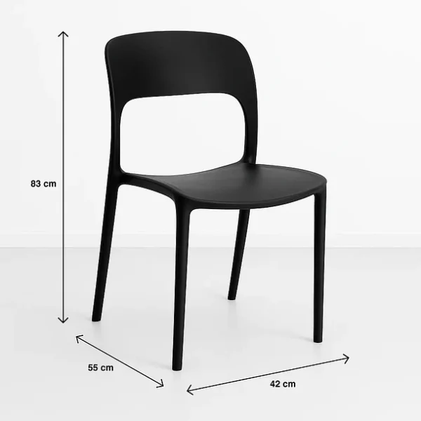 Silla de Comedor o Terraza Alto Tráfico Kentucky Negra